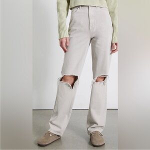 Pacsun Ivory Distressed High Waisted Jeans